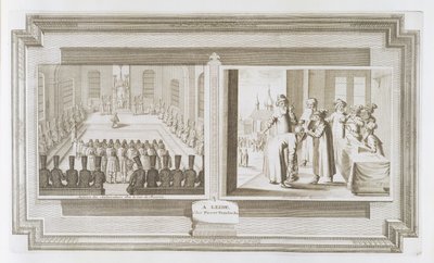 Scenes Depicting an Ambassadorial Audience with the Czar of Russia and Muscovites Declaring an Oath, from 